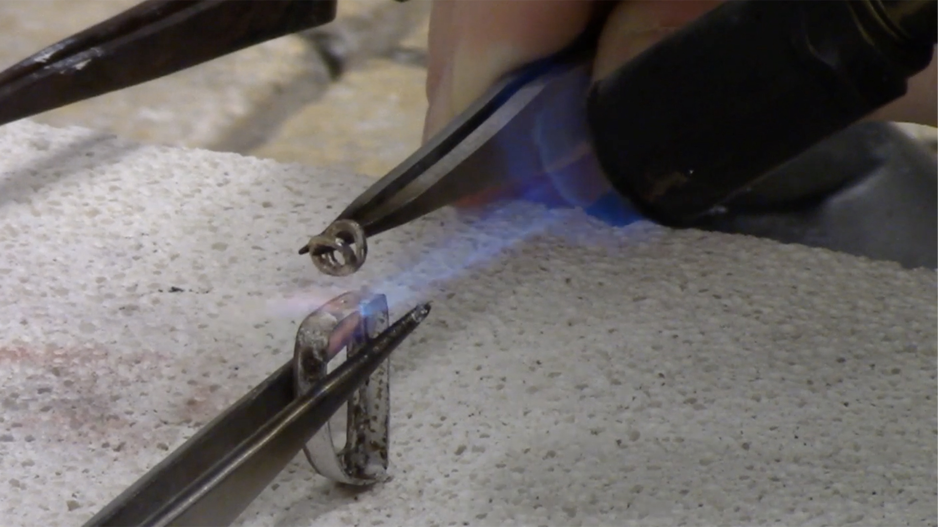 Audrey Aronson, Soldering a Bail and Bezel Setting a Stone