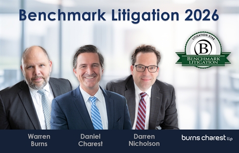 Benchmark Litigation Honors Three Burns Charest Partners