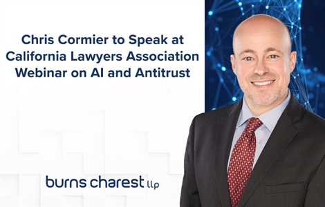 Chris Cormier to Speak at California Lawyers Association Webinar on AI and Antitrust