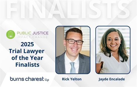Two Burns Charest Attorneys Are Finalists for the Public Justice 2025 Trial Lawyer of the Year Award