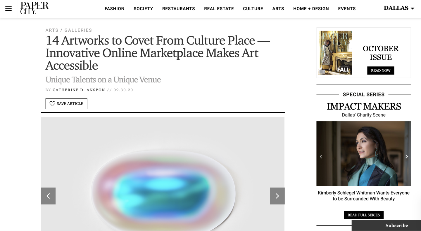 14 Artworks to Covet From Culture Place — Innovative Online Marketplace Makes Art Accessible