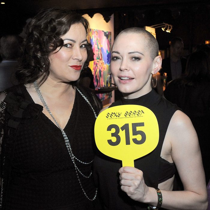Jennifer Tilly, Rose McGowan == Sexy Beast for Planned Parenthood LA== The Theatre At The Ace Hotel, LA== September 10, 2016== © Patrick McMullan== Photo: David Crotty/PMC== == Jennifer Tilly; Rose McGowan