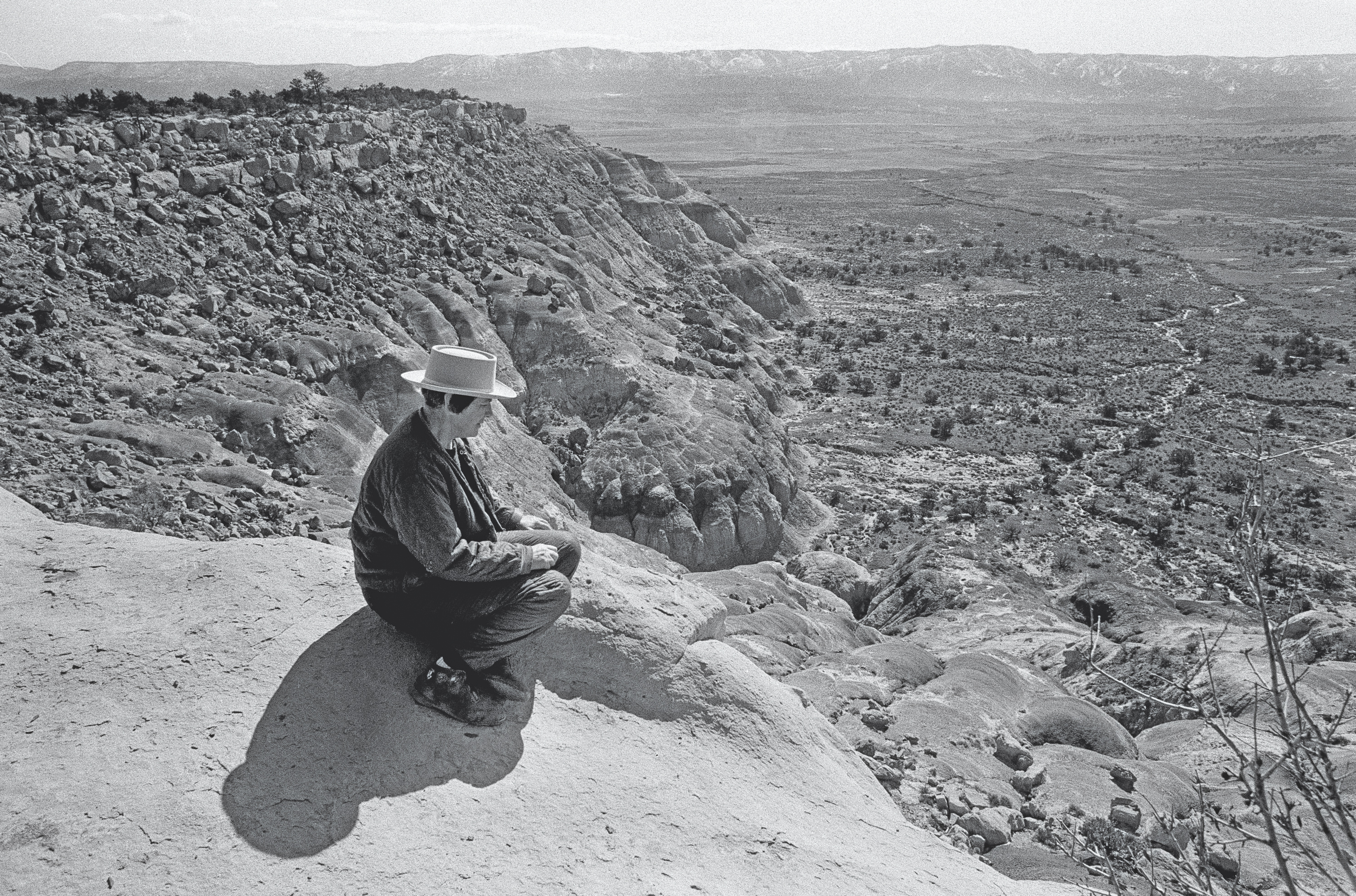 Agnes Martin, near her house in Cuba, New Mexico, 1974. 