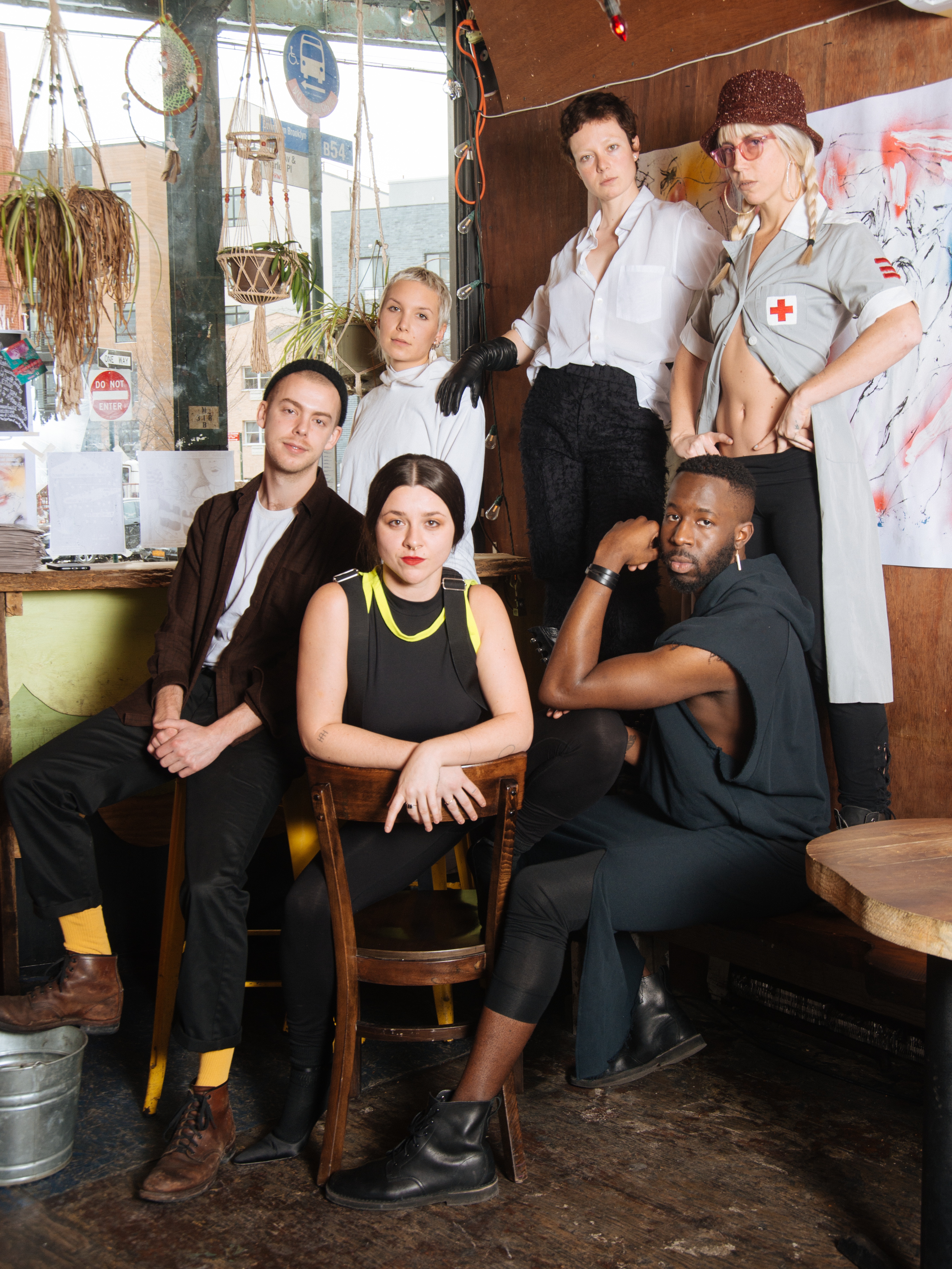 Styling by David Casavant. Clockwise from left: Bryan Keller, Hayley Martell, Kathleen Dycaico, Sigrid Lauren, Jerome Bwire and Monica Mirabile. 