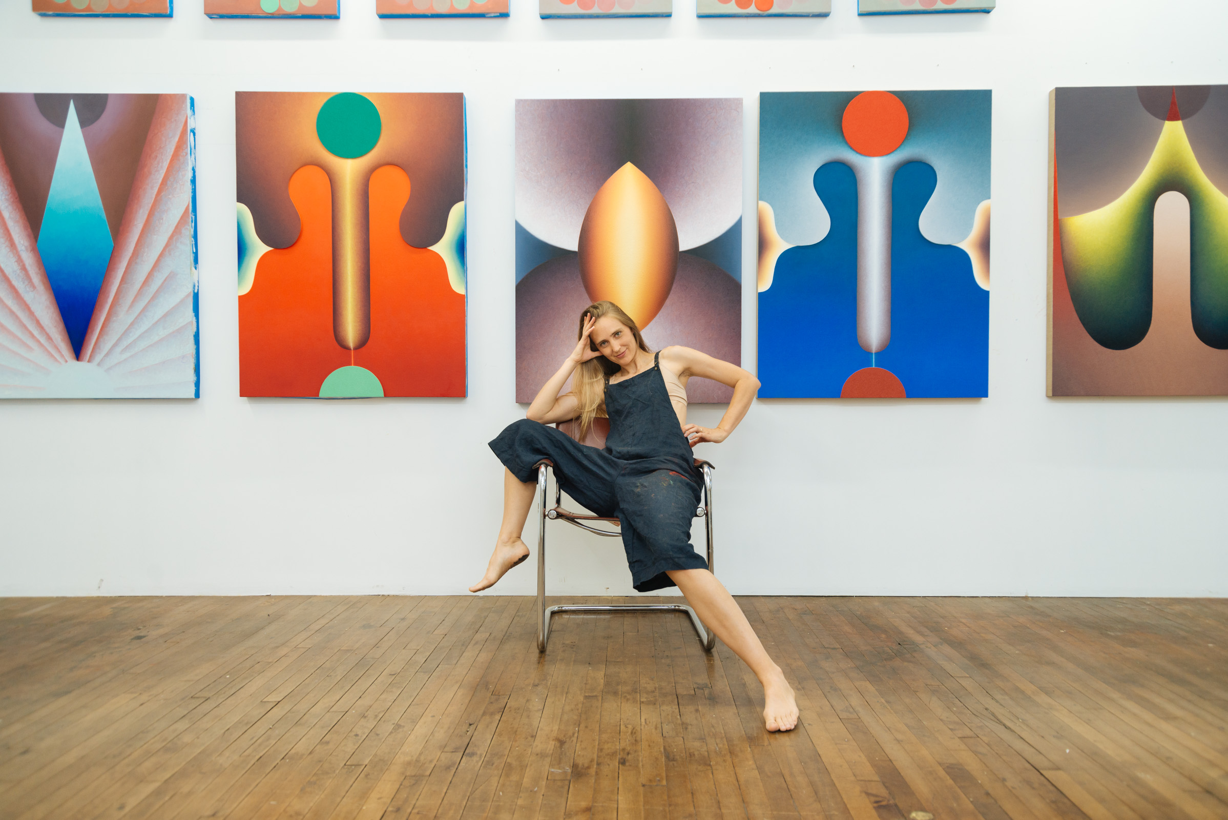 Loie Hollowell in her Brooklyn studio. 