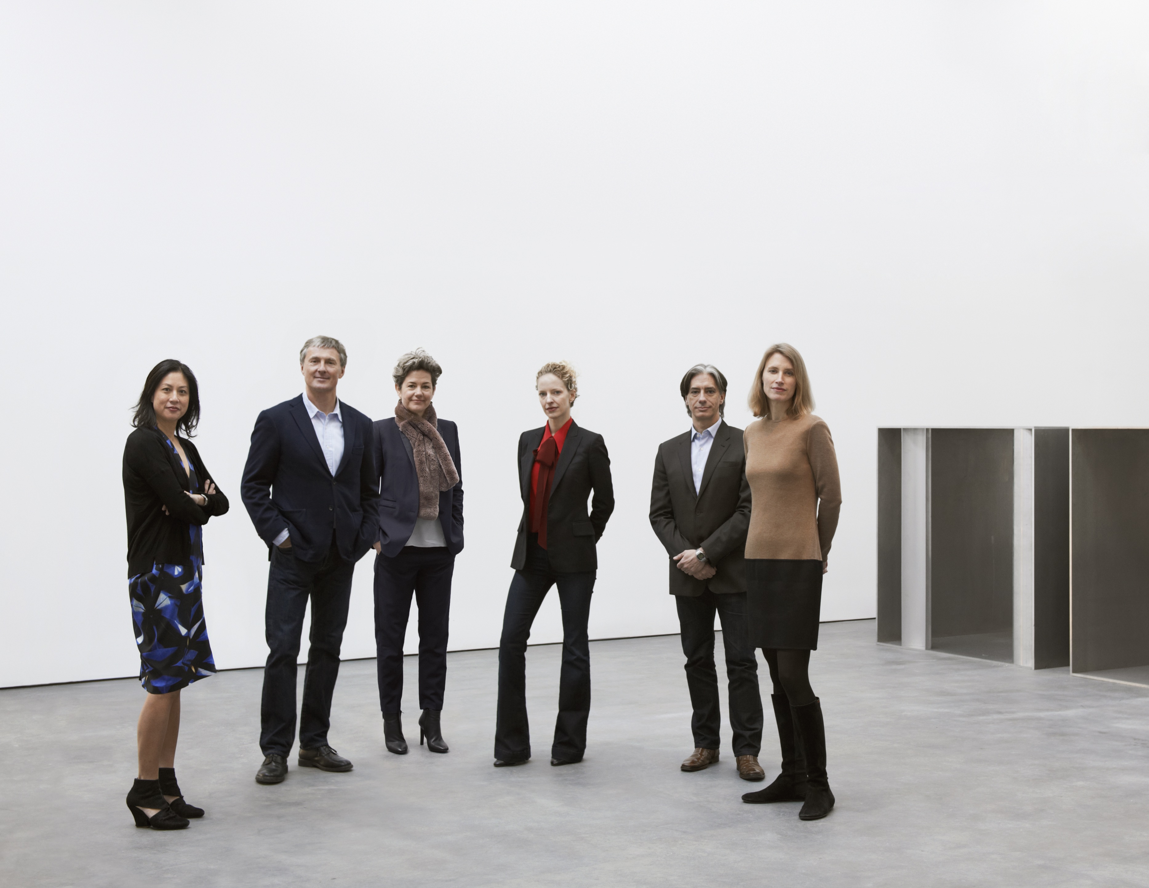  Snapshot of the extended Zwirner family, from left: Angela Choon (London) David Zwirner Bellatrix Hubert (West 19th St, NY) Kristine Bell (West 20th St, NY) Christopher D’Amelio (West 20th Street, NY) Hanna Schouwink (West 19th Street, NY). Photo by Jason Schmidt. 