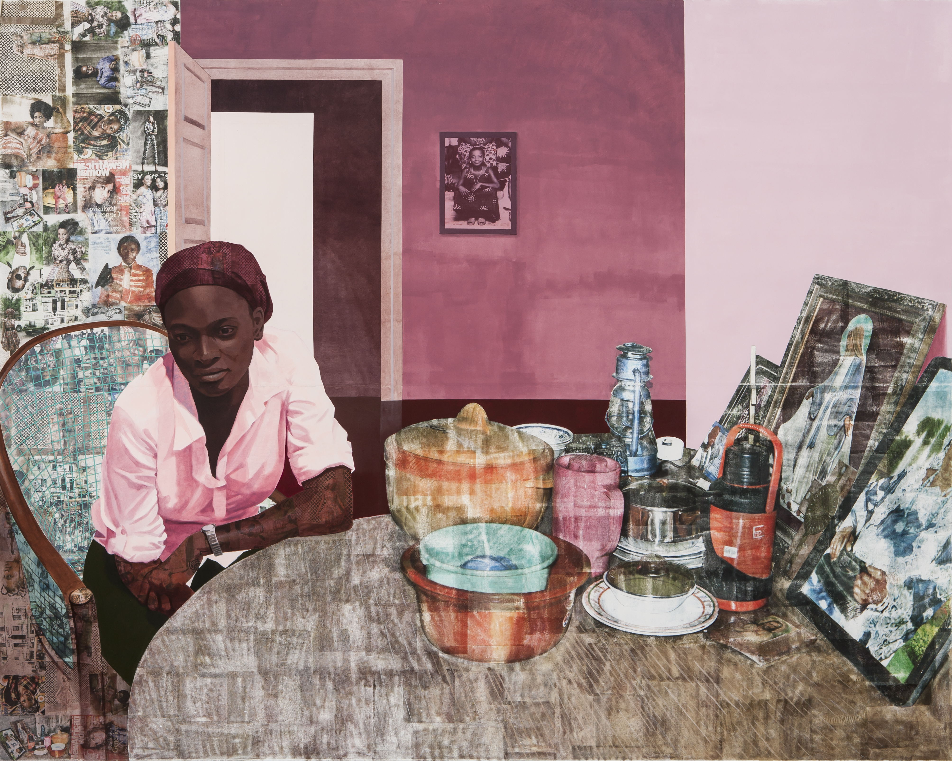 Njideka Akunyili Crosby's Mama, Mummy and Mamma (Predecessors 2), 2014.