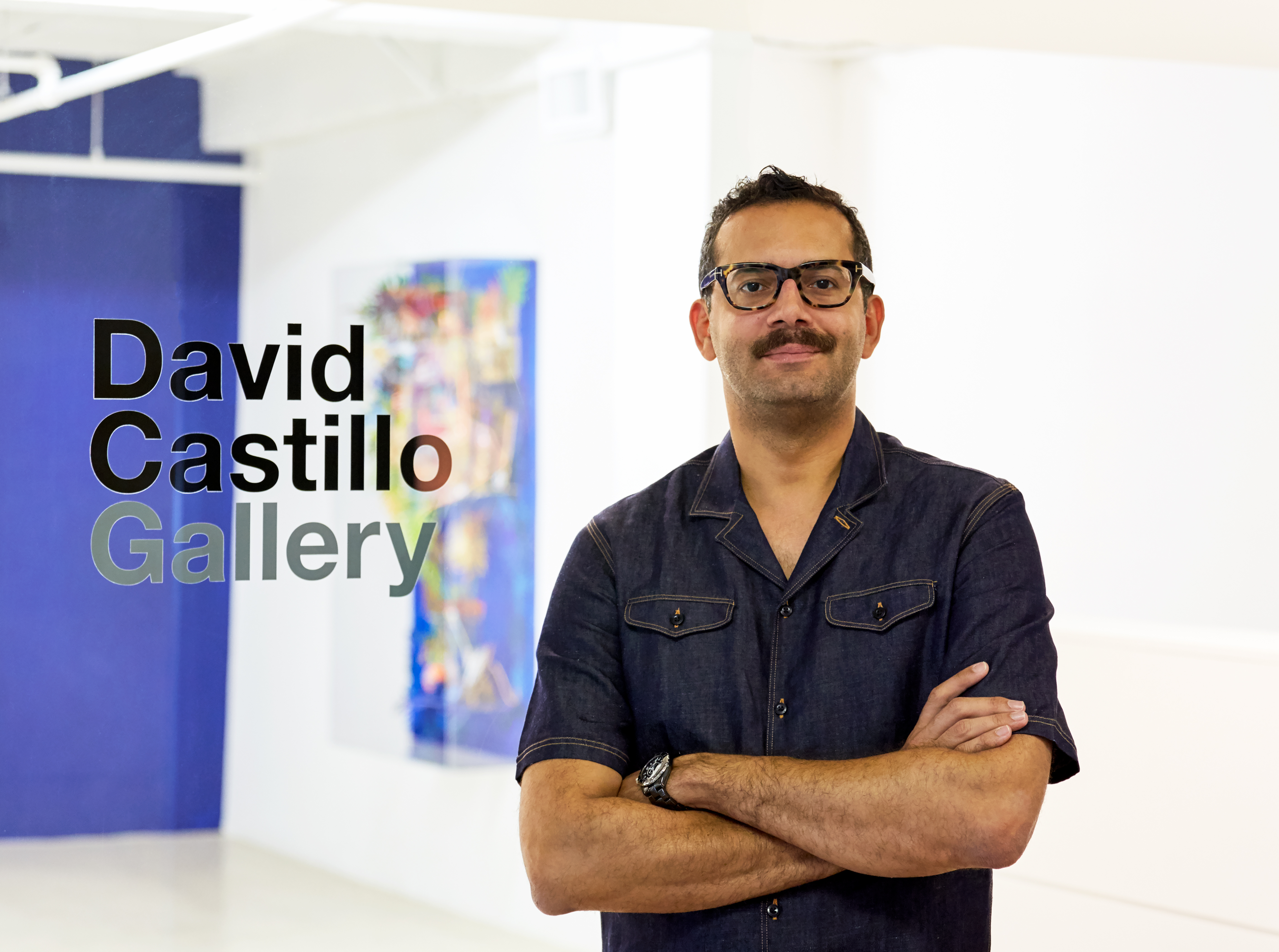 David Castillo in front of his Miami space. 