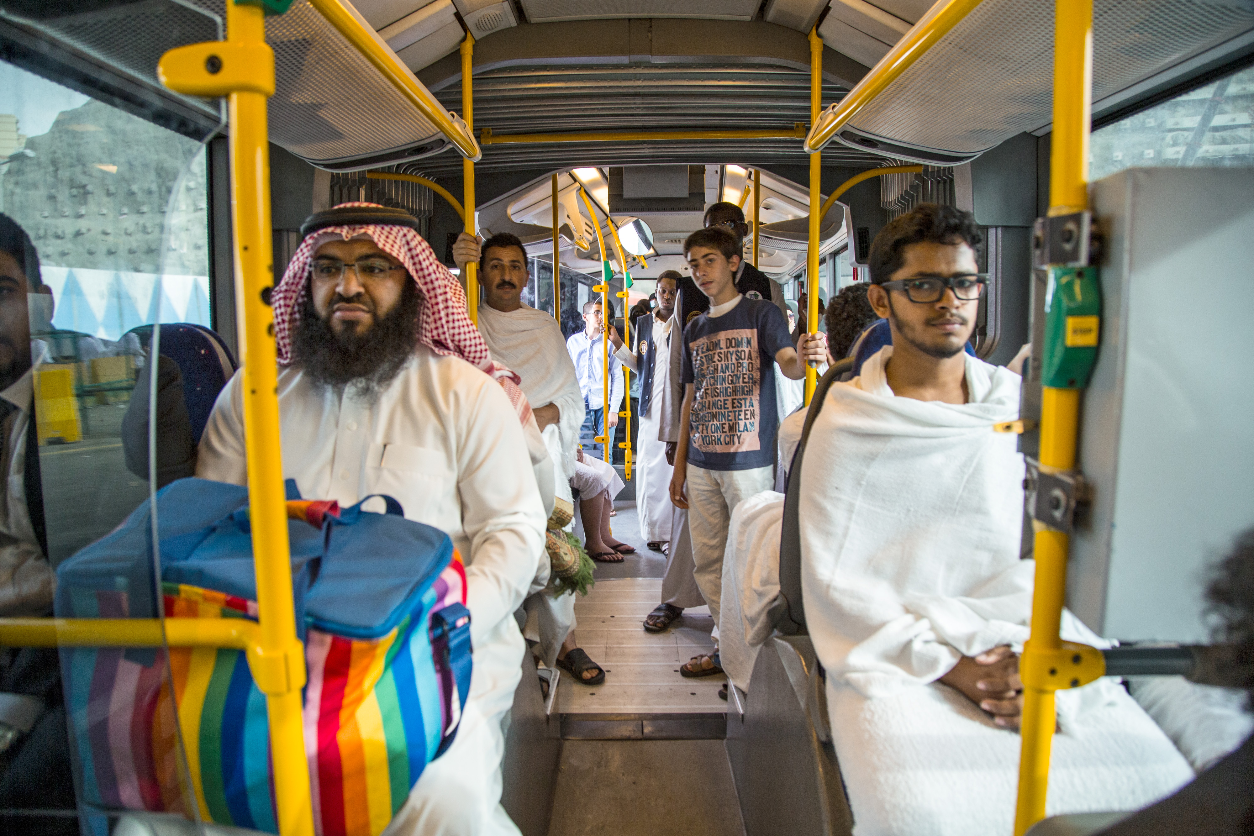 Through his work, Ahmed Mater explores the lives of Mecca’s inhabitants as seen here in Public Transit, 2015.
