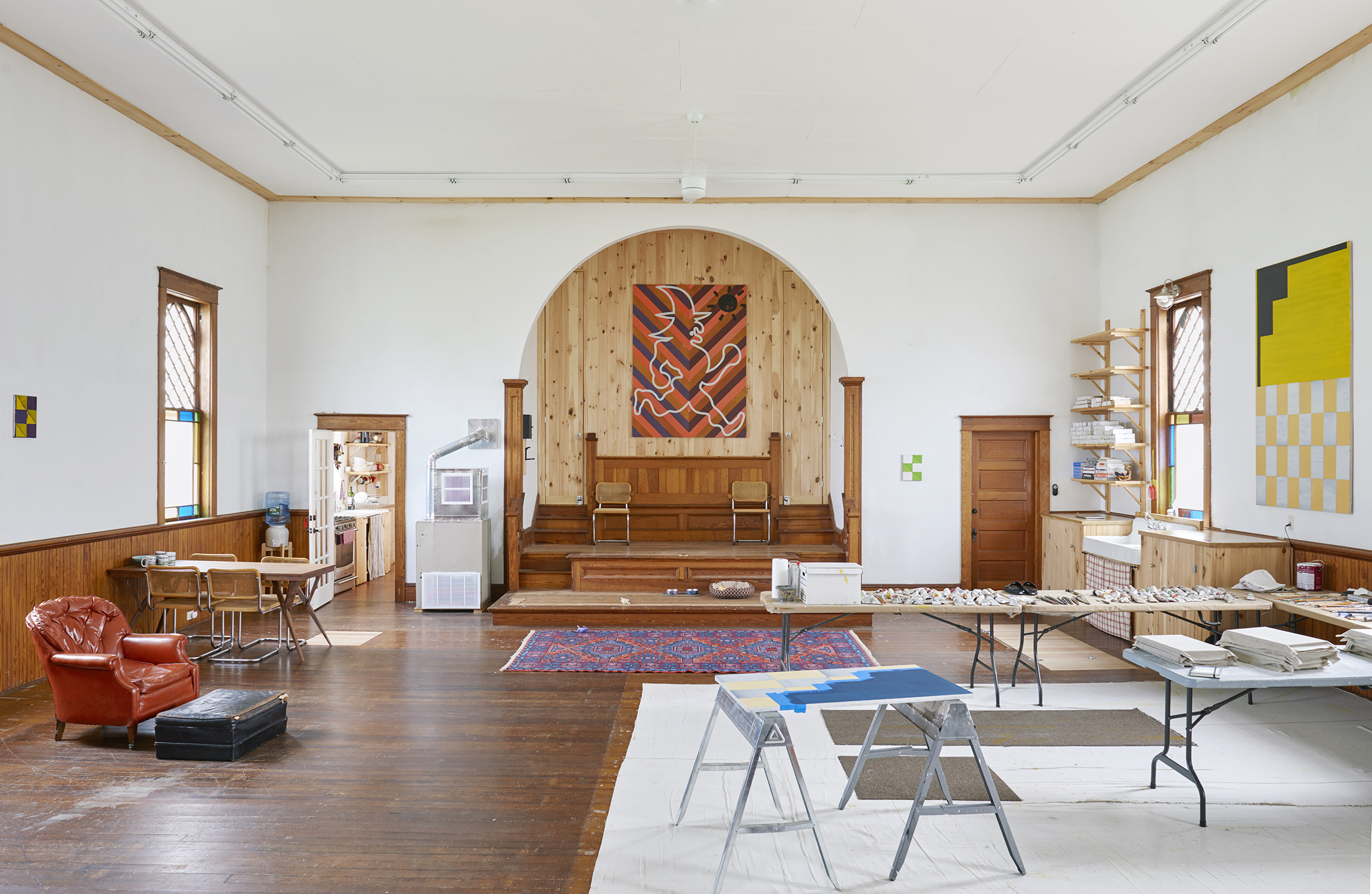 Joshua Abelow converted a church in upstate New York into his home, studio and gallery.