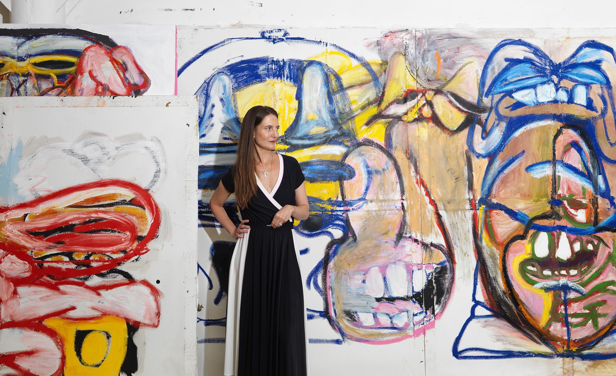 Pilar Corrias at the New York studio of Gerasimos Floratos, one of the artists she represents. Portrait by Sarah Muehlbauer. 
