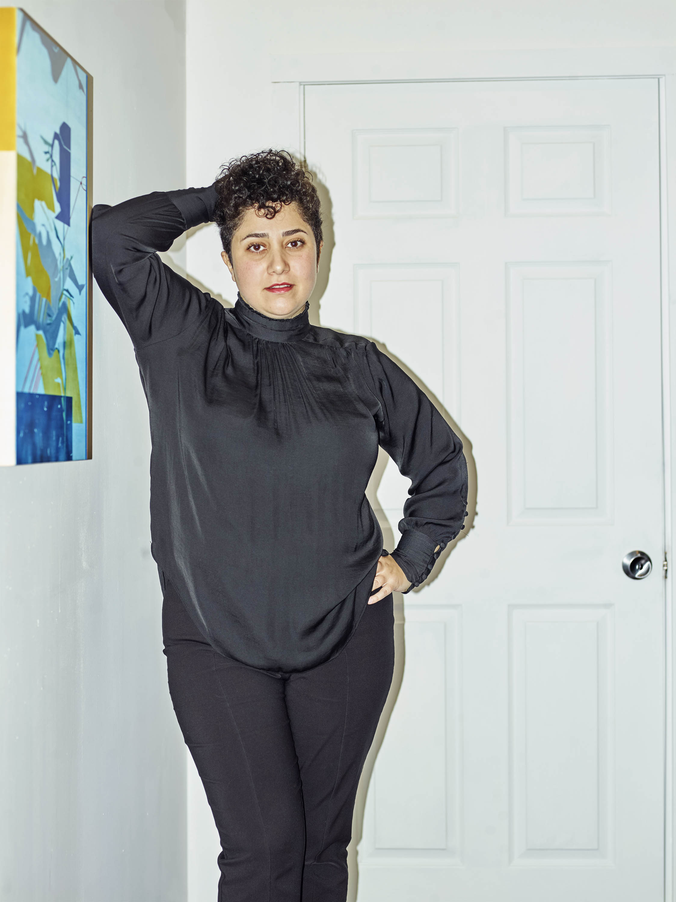 Maryam Hoseini in her Brooklyn studio, 2018.