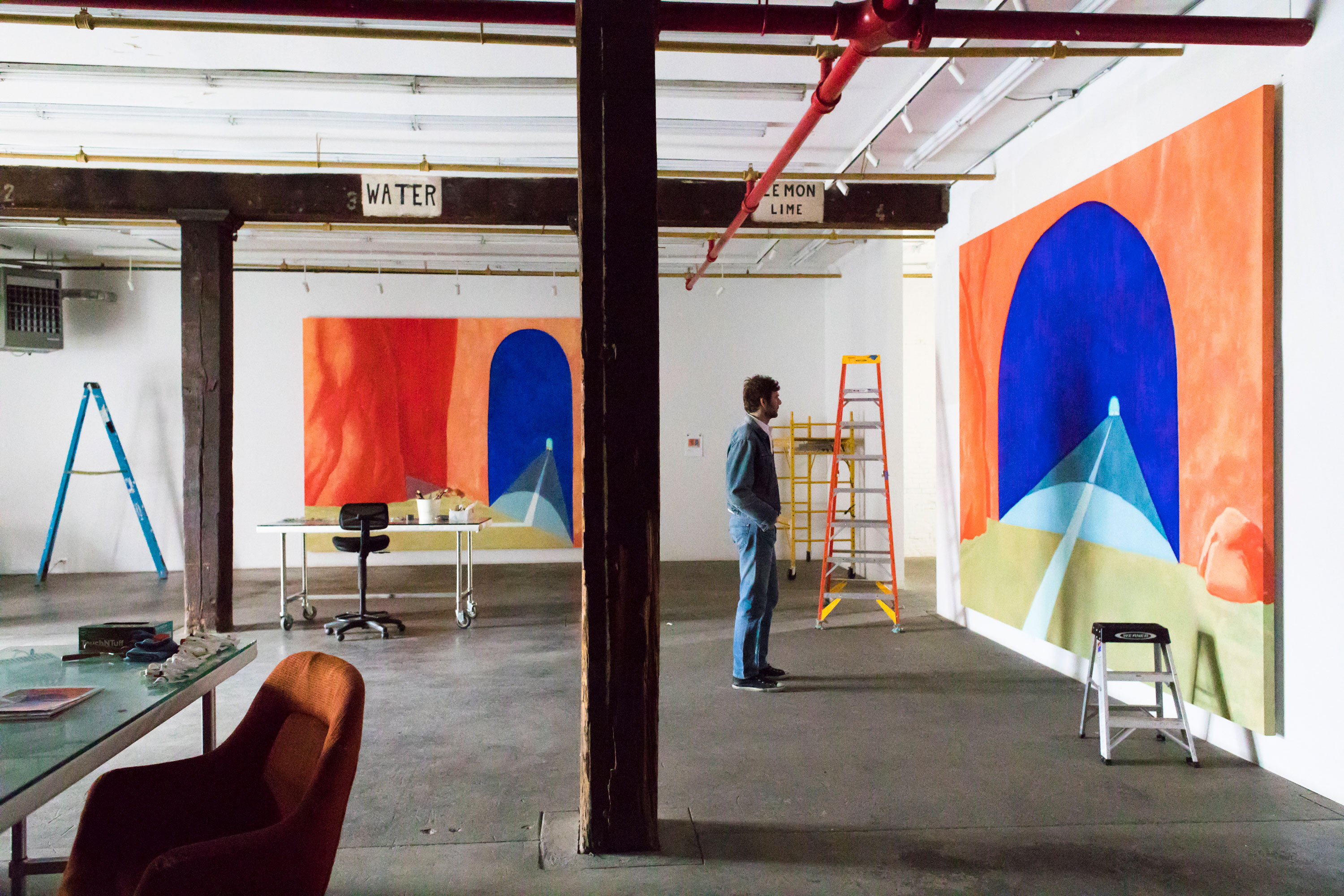 Artist Dan Colen in Red Hook, Brooklyn Studio, 2018. Photo by Eric Piasecki courtesy of Gagosian.