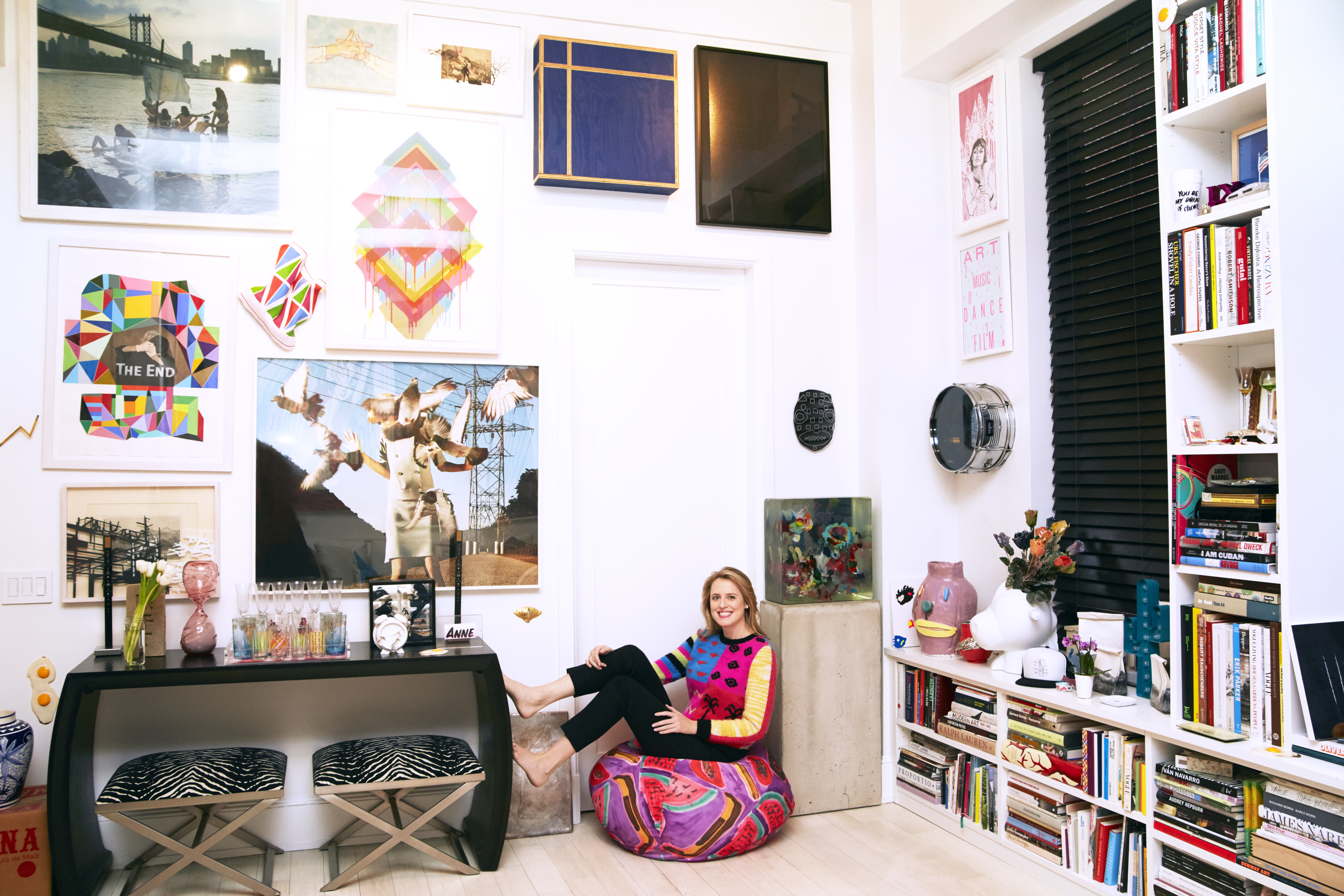 Anne Huntington in her apartment. Portrait by Sophie Elgort. 