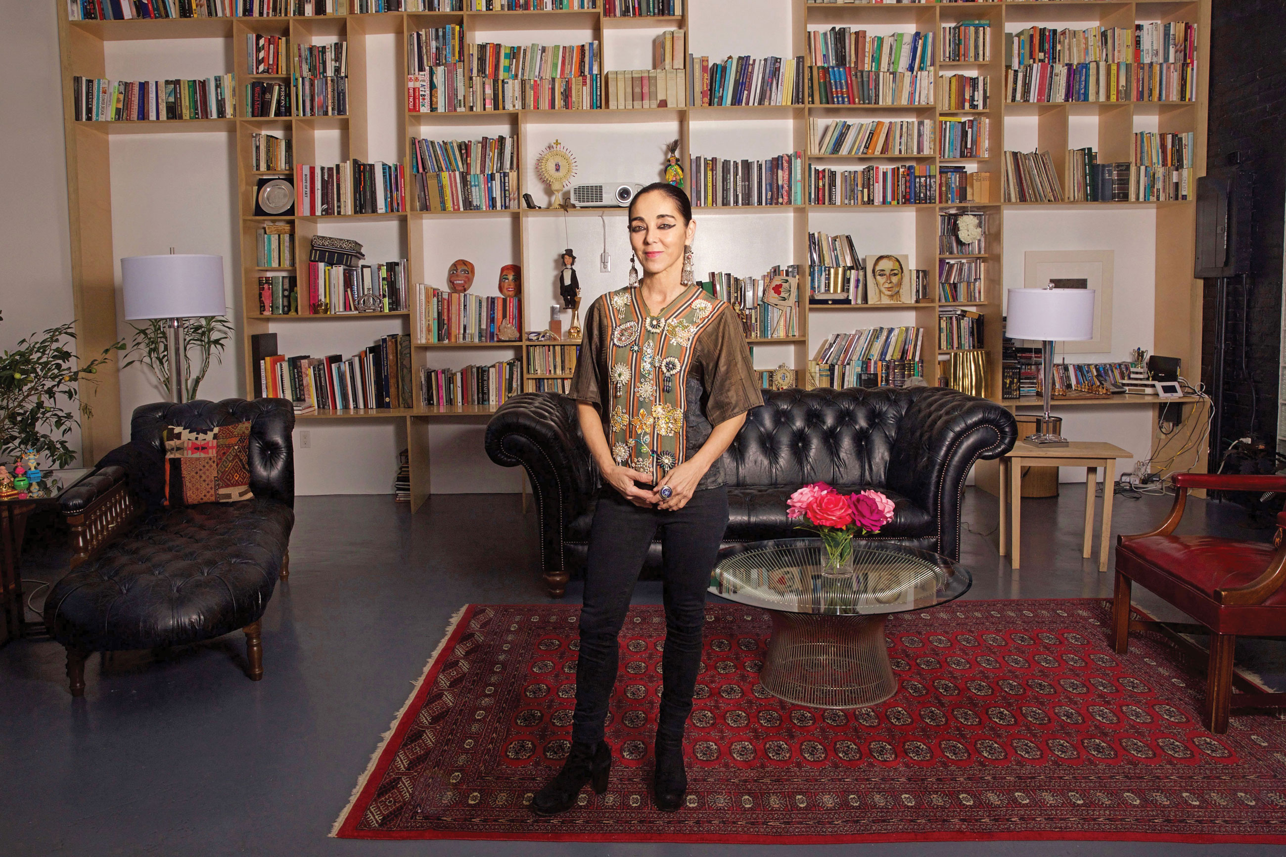 Groundbreaking artist Shirin Neshat in her New York home and studio, which she shares with her partner and collaborator, filmmaker Shoja Azari.