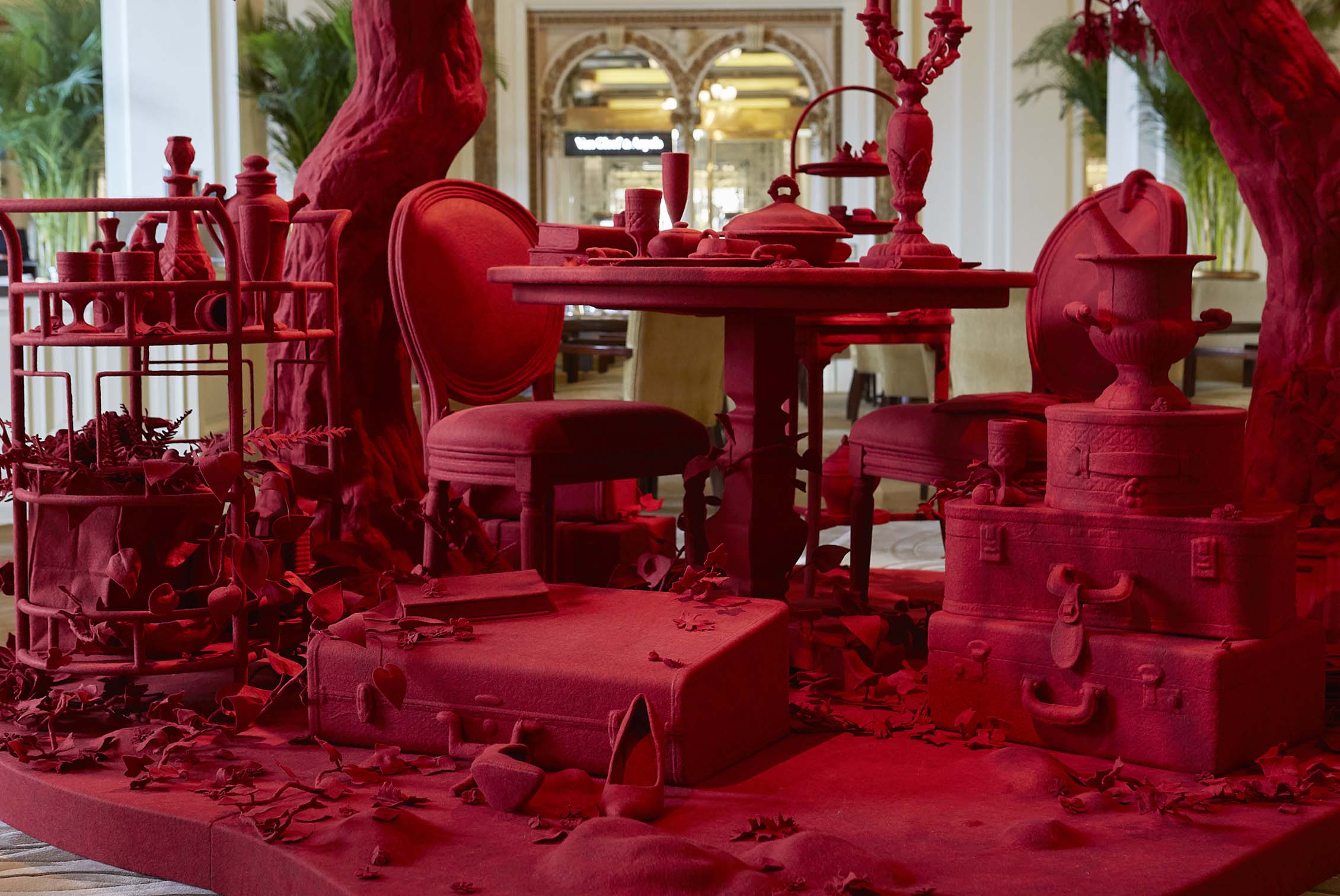 Timothy Paul Myers' installation Alizarin at The Peninsula Hong Kong