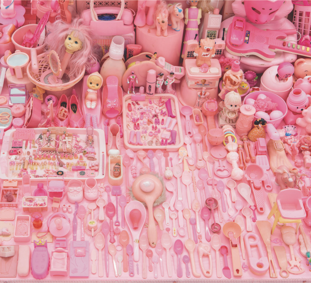 Installation detail of Portia Munson's Pink Project. Courtesy of the artist and Tishman Speyer.