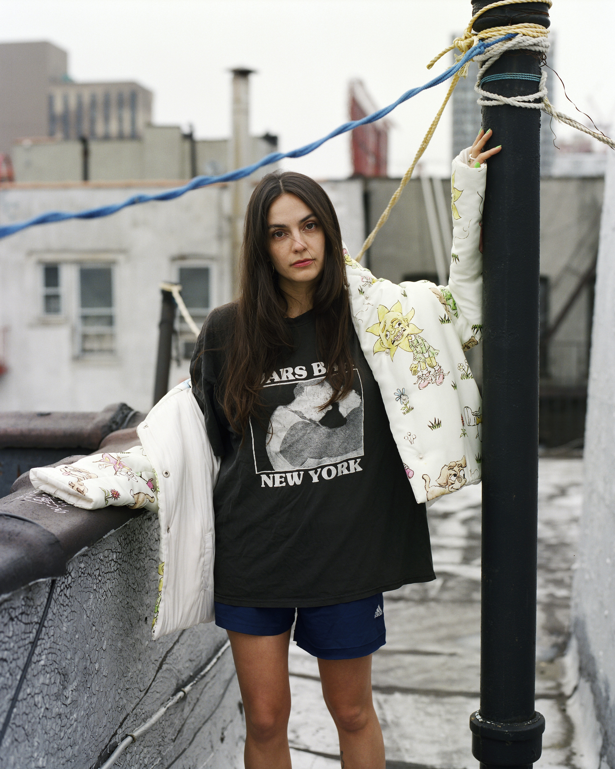 Esra Padgett on the roof of her New York apartment, 2019. 