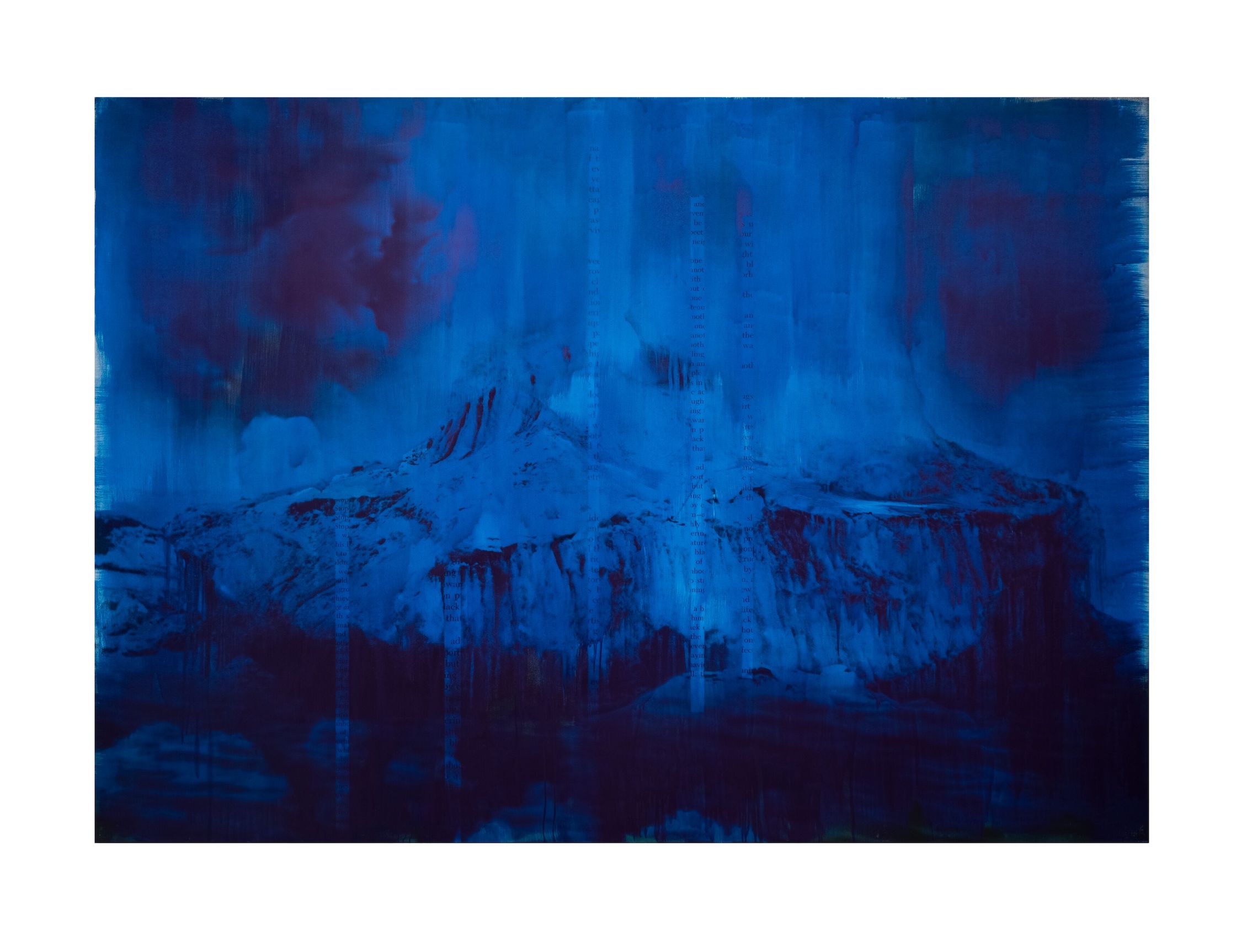 Lorna Simpson, 'Blue Dark,' 2018. Ink and screenprint on gessoed fiberglass, 259.1 x 365.8 x 3.5 cm / 102 x 144 x 1 3/8 in.