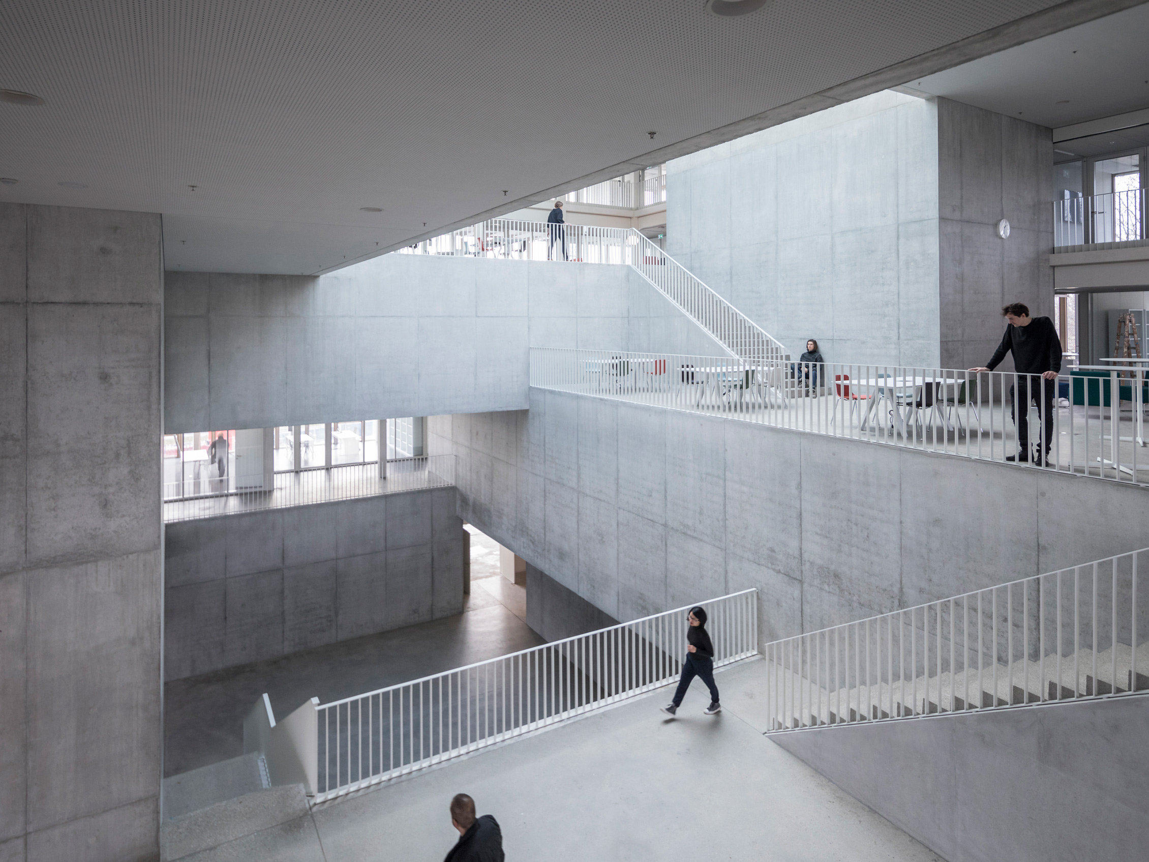 The interior of the Sports Sciences Institute at the University of Lausanne, designed by Karamuk Kuo.