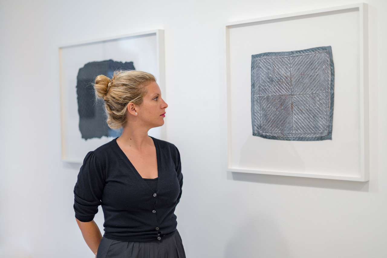 Alma Zevi with her Heidi Bucher exhibition, Sublime Geometry.
