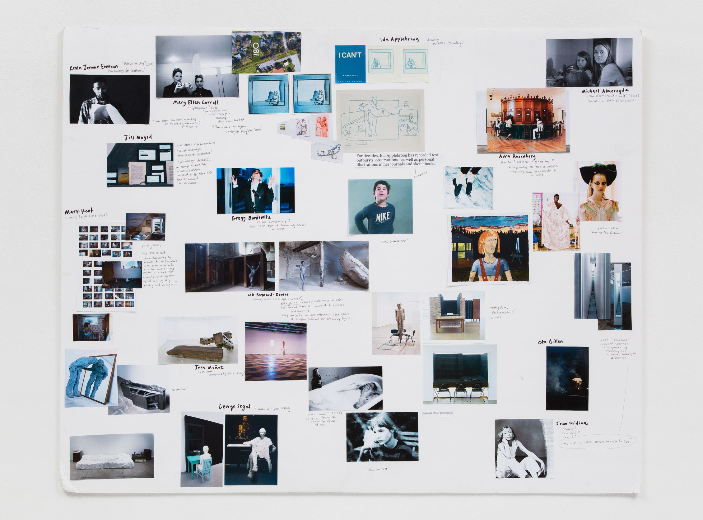 Erin Leland, Mood board for exhibition, 2019. Courtesy of Bridget Donahue, NYC.