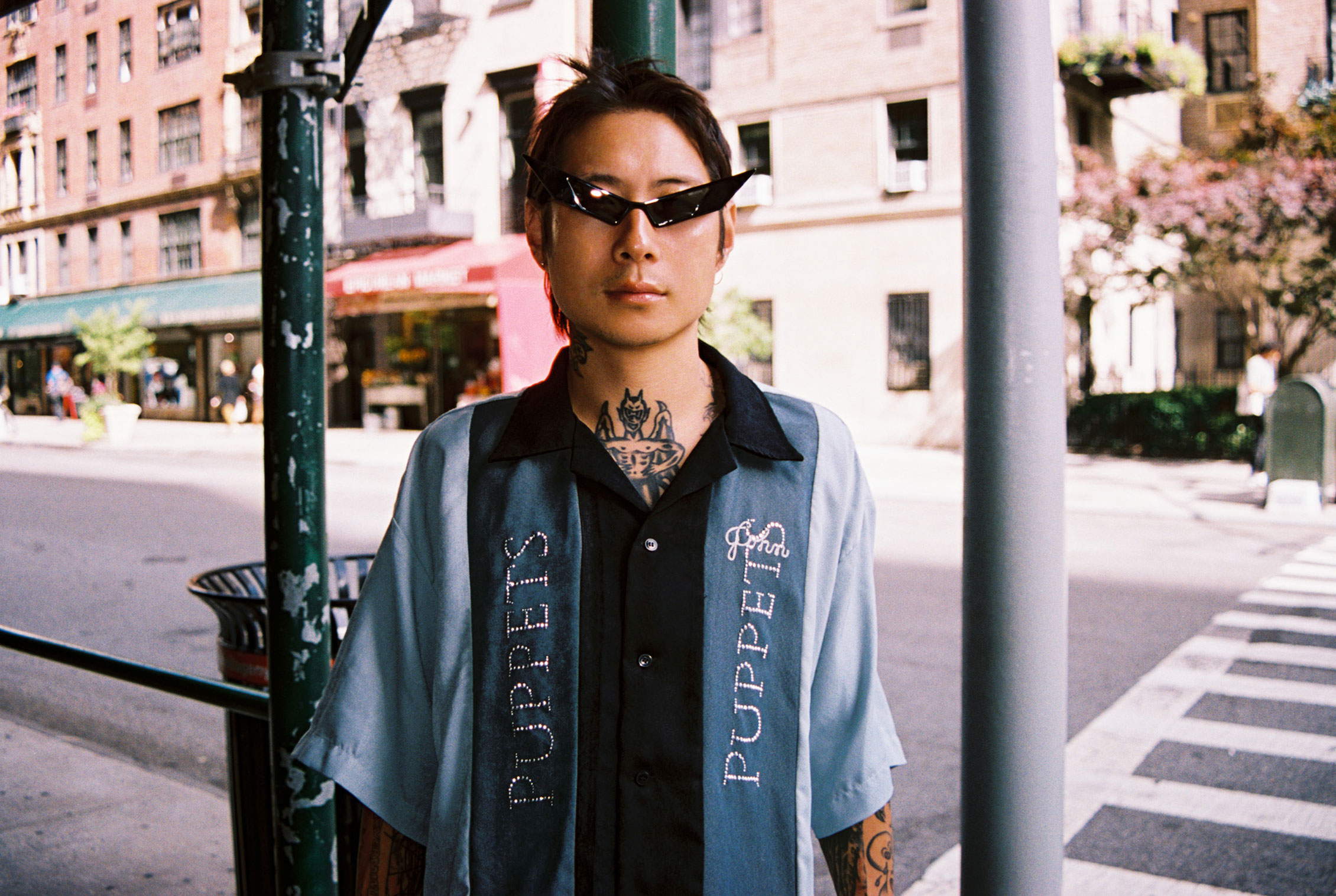 Danny Bowien in Puppets and Puppets SS20. Photo by Richie Shazam. Courtesy of Puppets and Puppets.