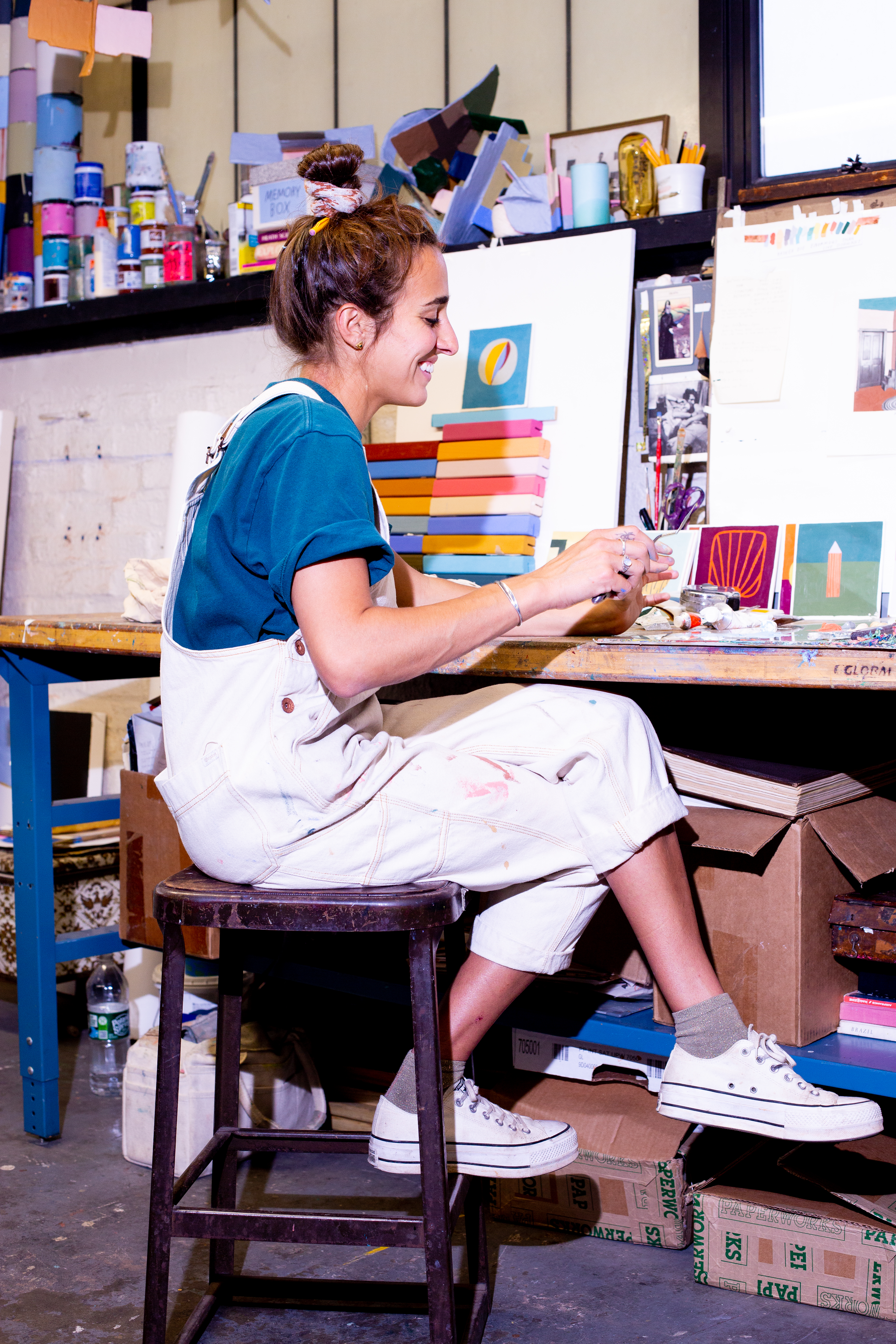 Kristin Texeira in her studio. Photography by Lizzy Myers.