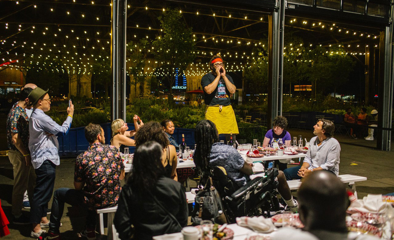 Evans speaking at an EMI dinner. All photos are courtesy of Kurt Evans.