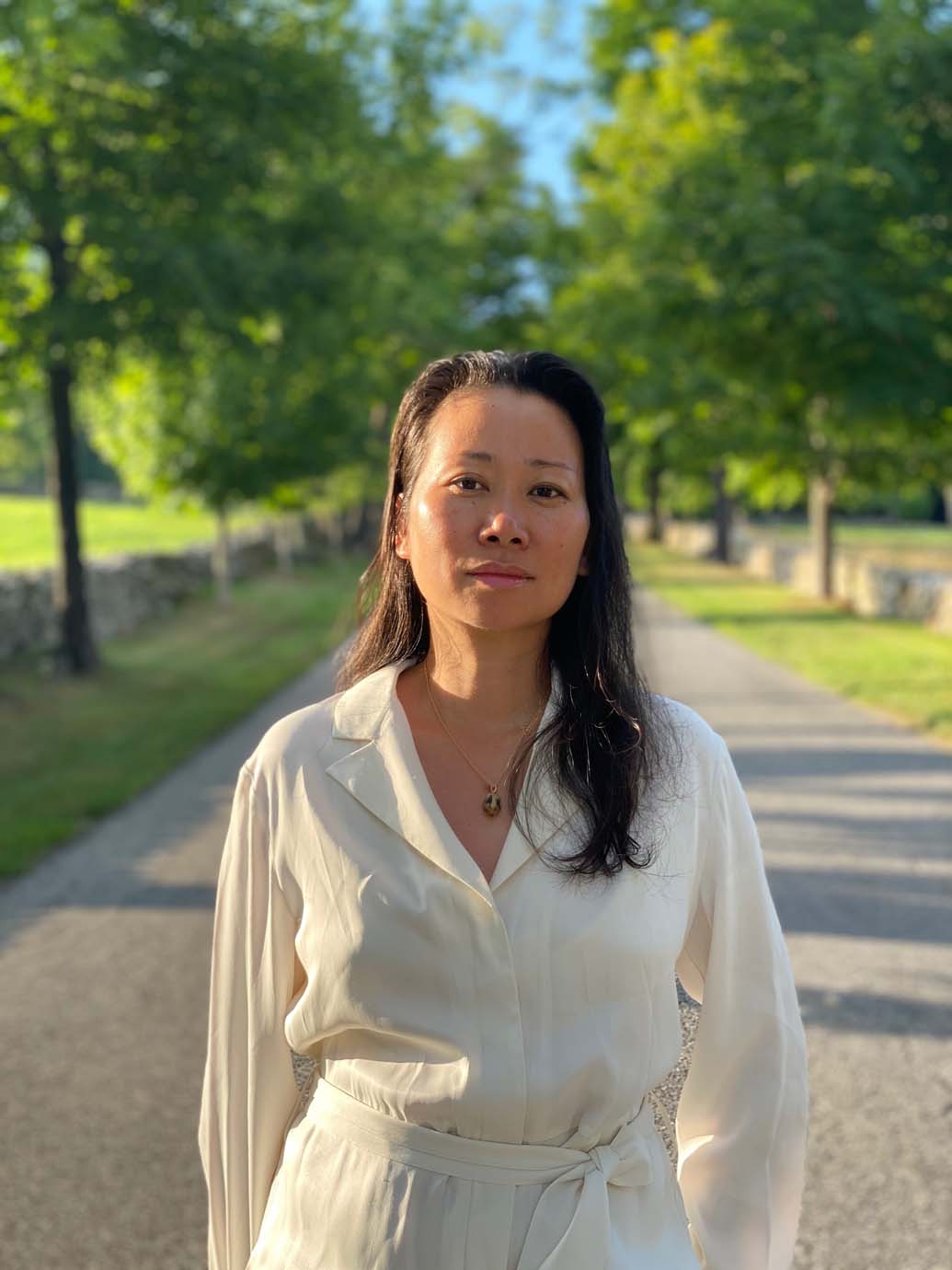 Wen Zhou’s partner Esteban Gomez uses the iPhone to take her portrait in Kent, Connecticut.