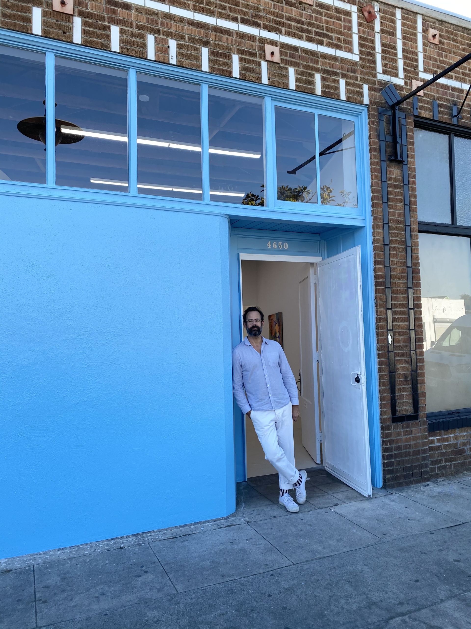 Chris Sharp at his new gallery in Mid-City, Los Angeles. Photography by Paul Forney.
