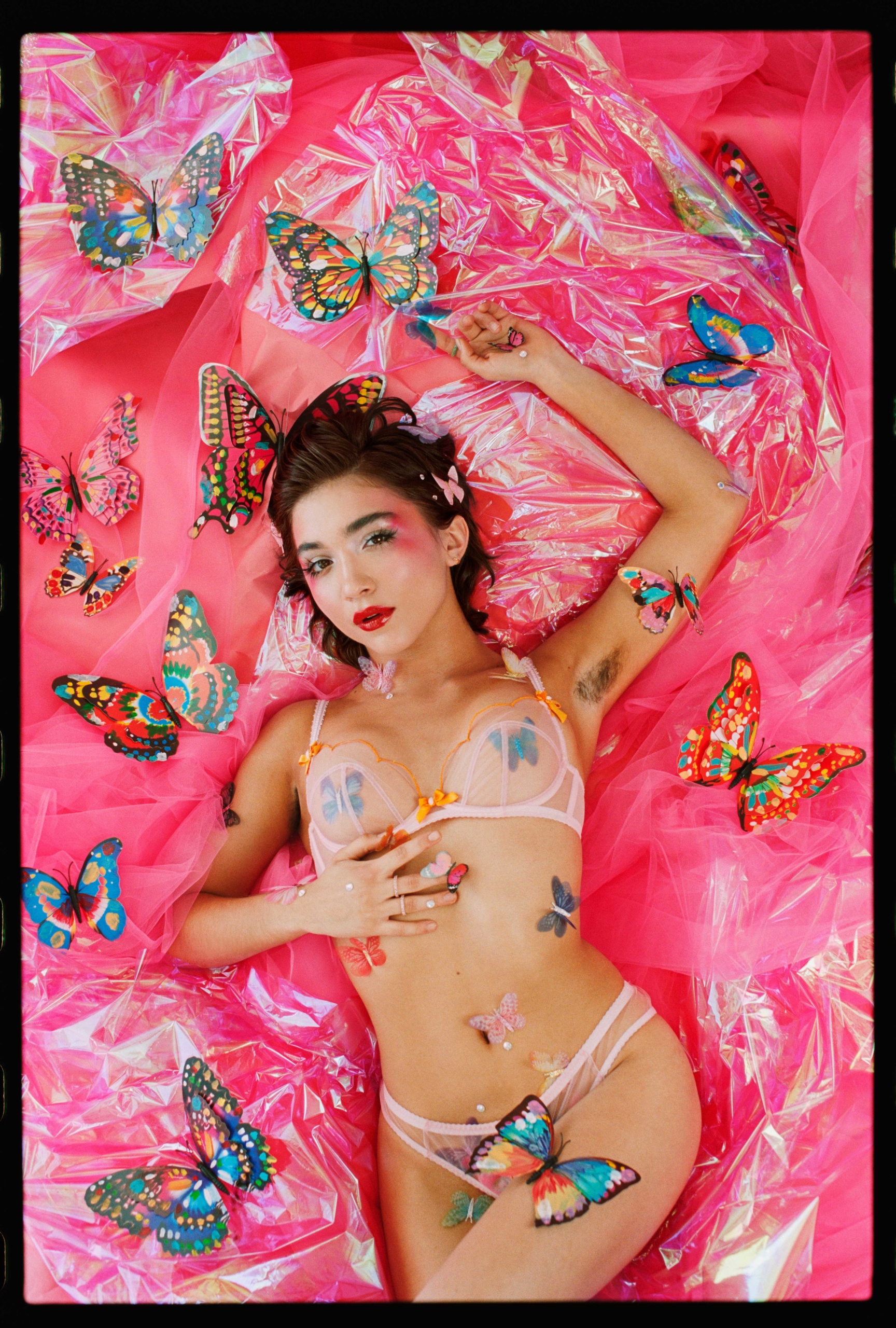 Rowan Blanchard. Photography by Alia Penner. Styled by Chris Horan. Makeup by Dana Delaney. Hair by Clayton Hawkins. Agent Provocateur lingerie Eriness rings.