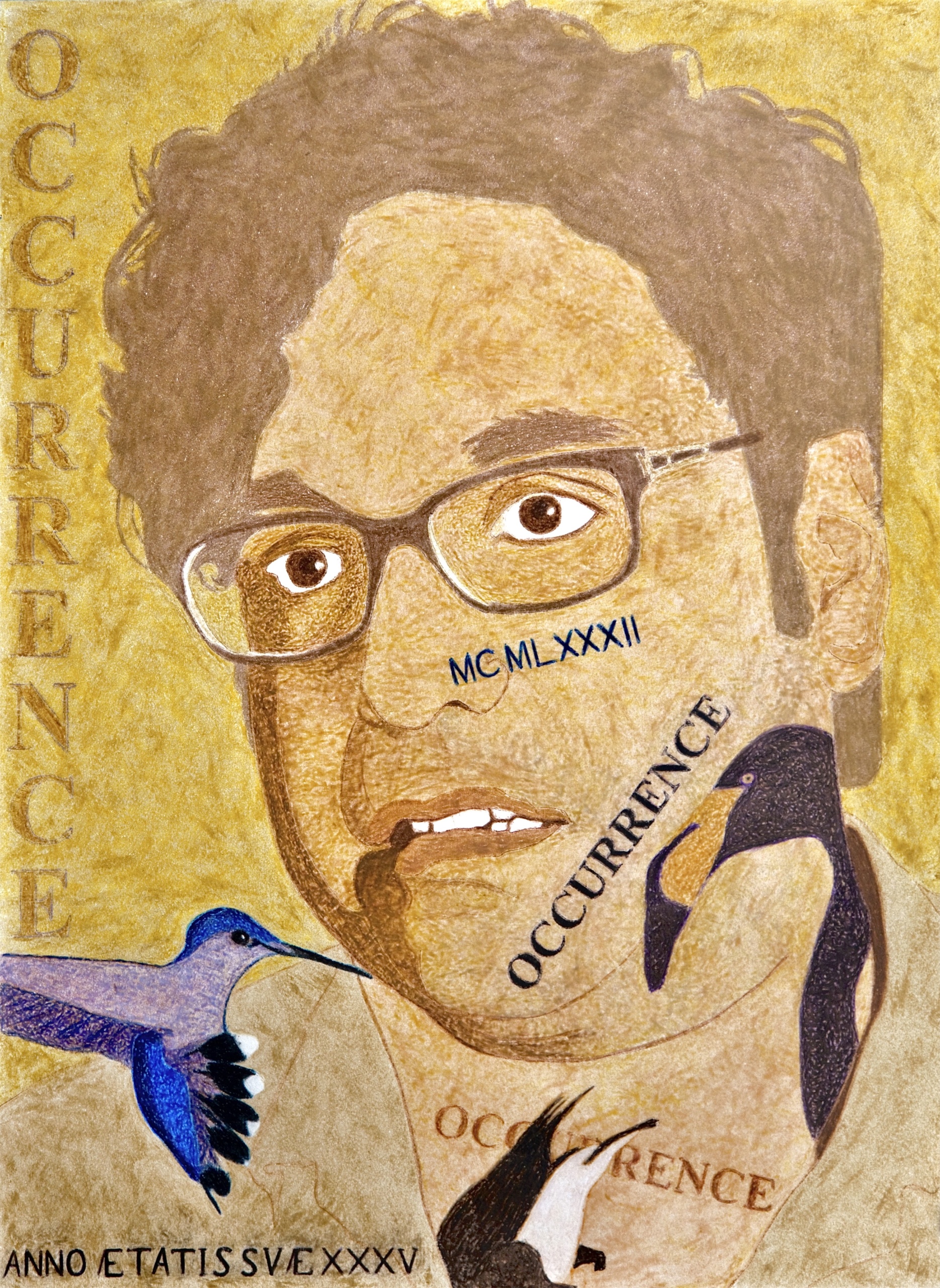 Hari Kondabolu. Illustrated portrait by Atticus Bergman.