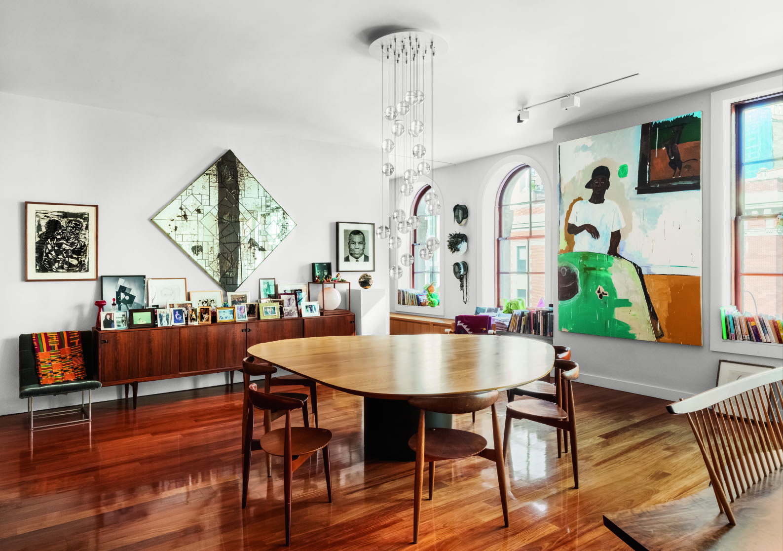 The Tribeca home of Bernard Lumpkin and Carmine Boccuzzi features works by Black artists, including Henry Taylor, Rashid Johnson and Derrick Adams, seen here.