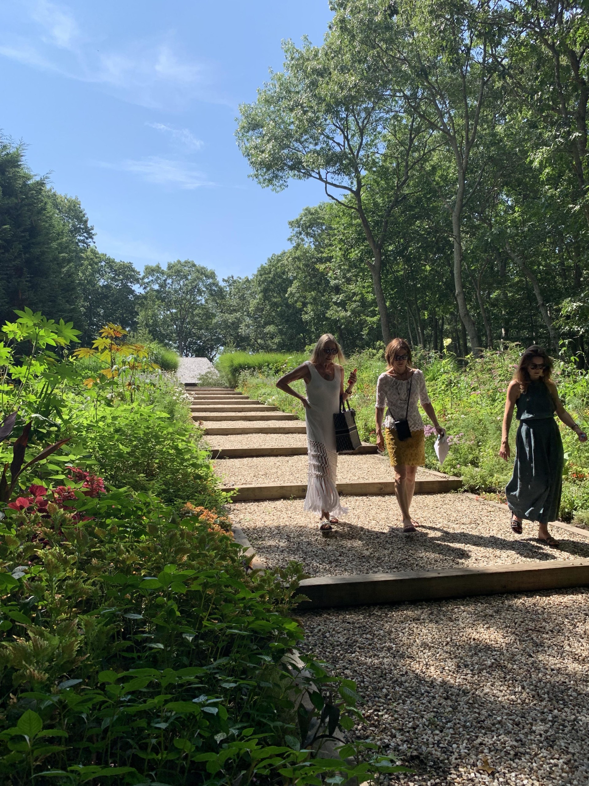 Grazka Taylor. artist Toni Ross and director Elise Herget at the Watermill Center.