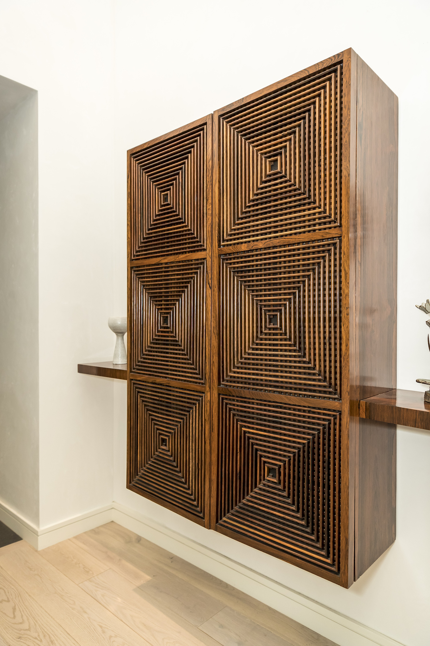 geometric Joaquim Tenreiro cabinet in jamie tisch home