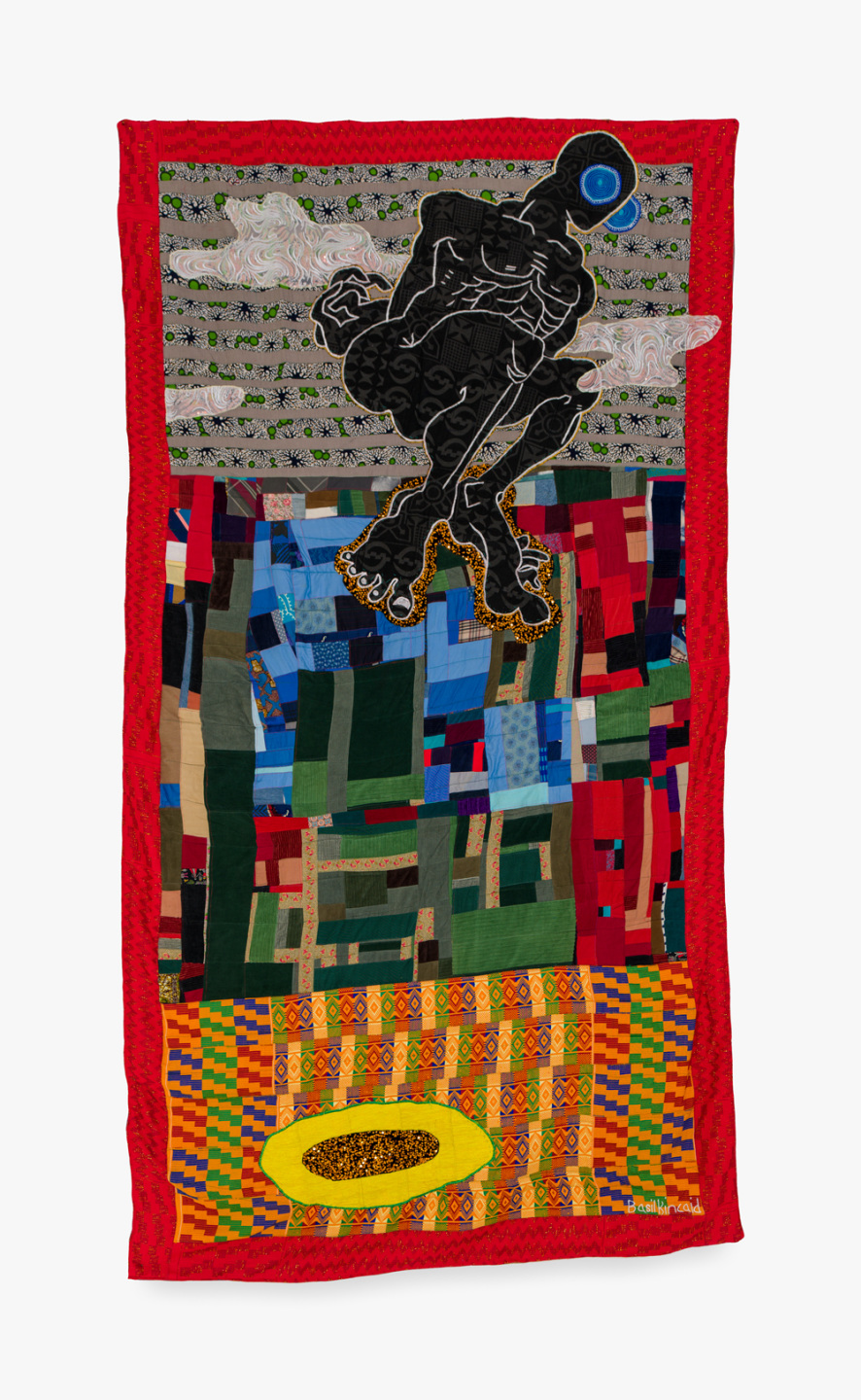 The Frog, 2022, Basil Kincaid. Quilt; 128 x 69 x 6 in (325.1 x 175.3 x 15.2 cm). Courtesy the artist and Venus Over Manhattan.