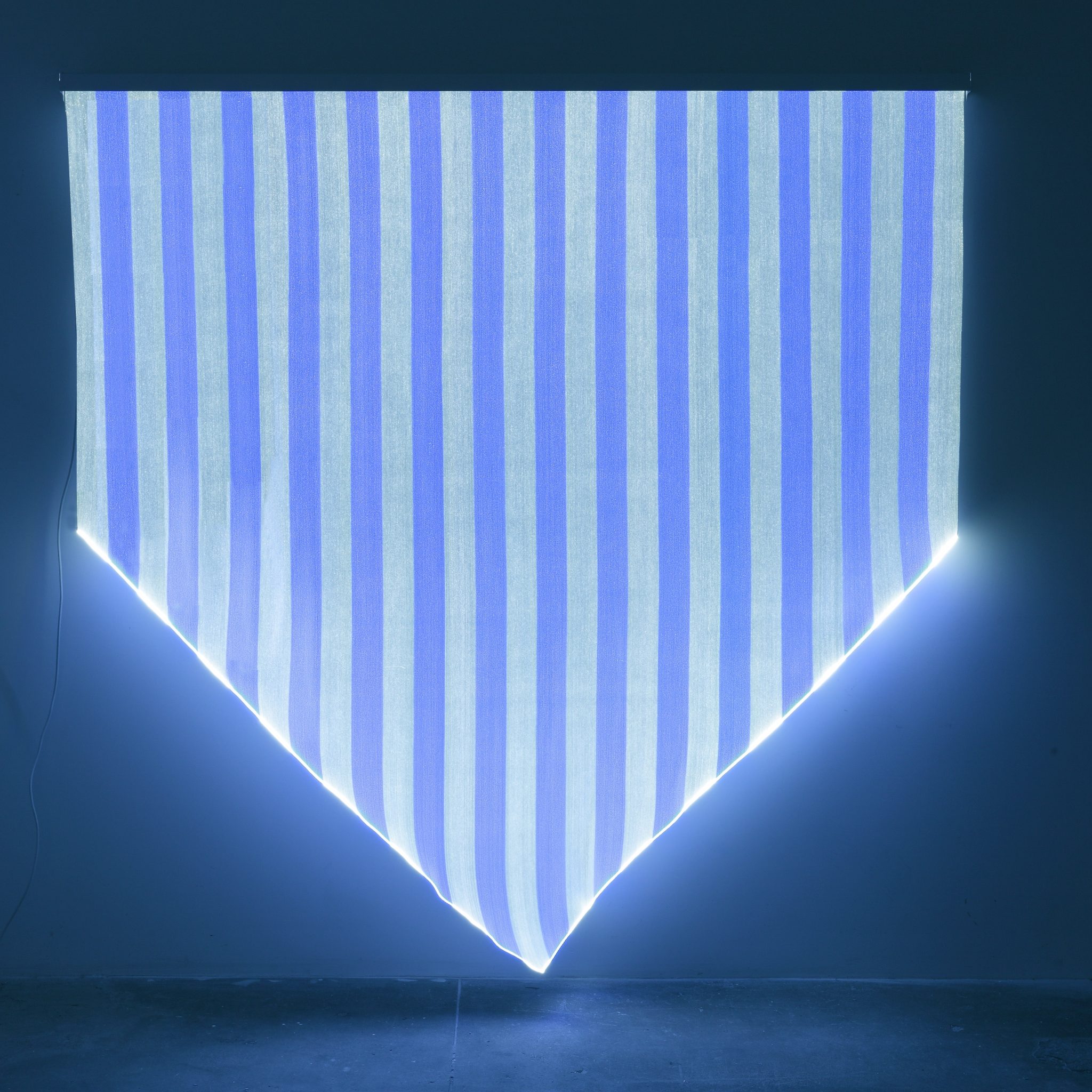 Daniel Buren's Photo Souvenir: Optical Fiber, White and Blue Arch, Situated Work, 2012. Courtesy the artist and Bortolami, New York.