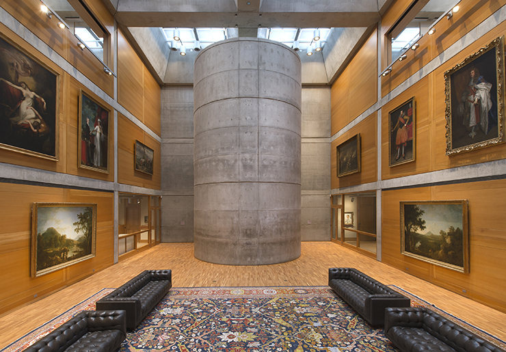The Library Court at the Yale Center for British Art designed by Louis Kahn. 