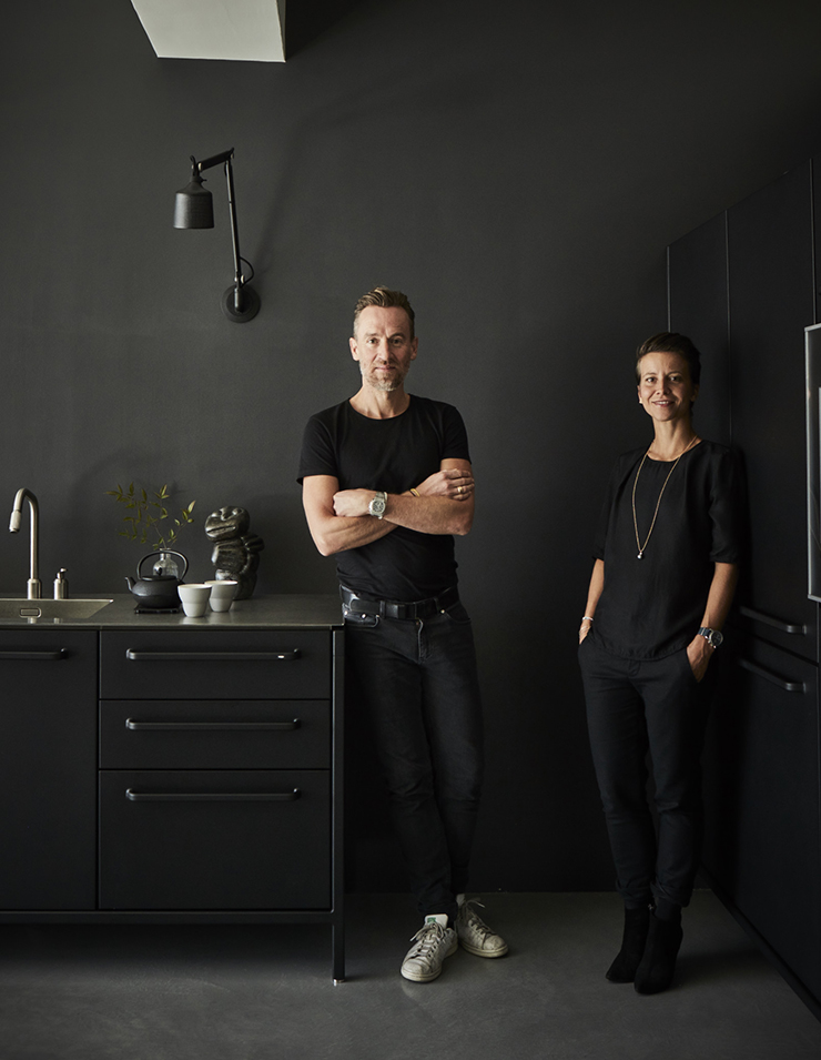 Frank and Sofie Christensen Egelund in their VIPP home/office/showroom. Portrait by Douglas Friedman. 