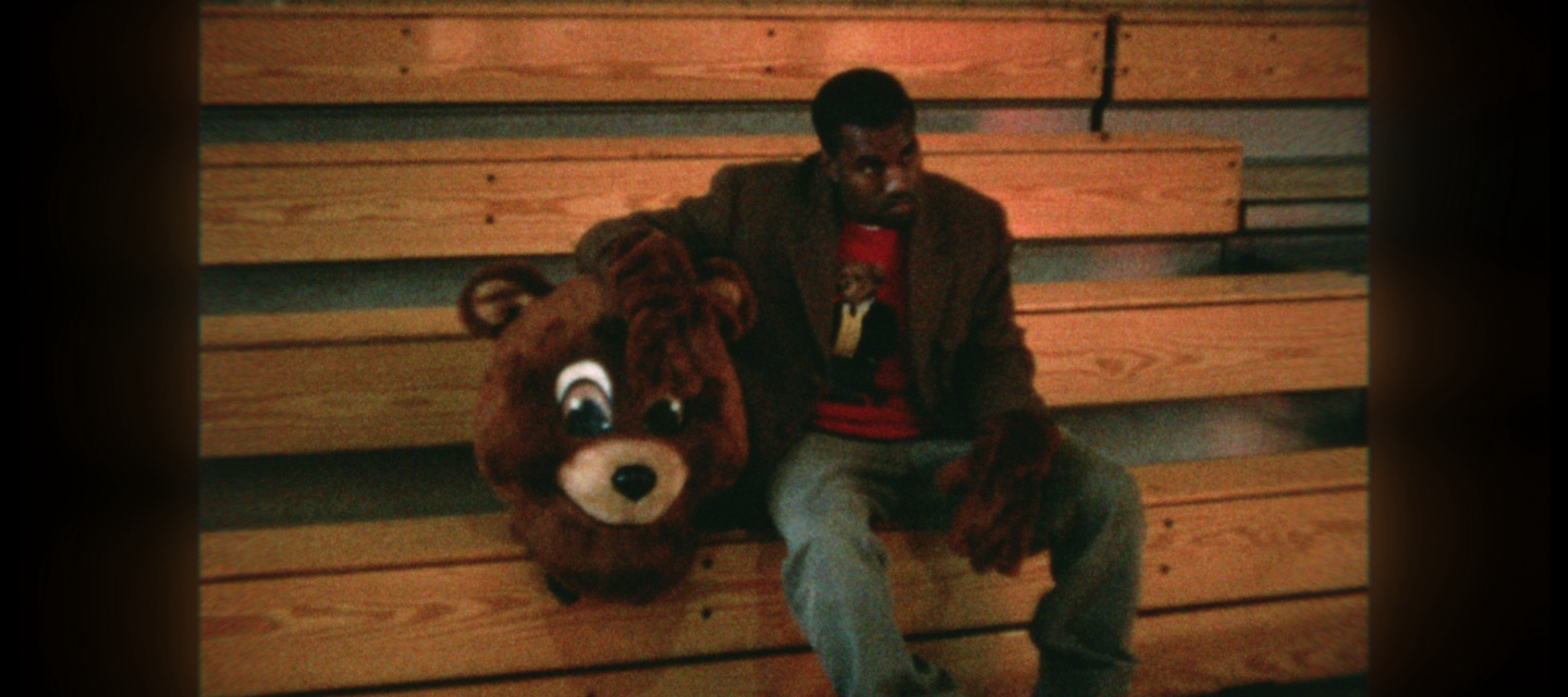 kanye in bear suit for college dropout album cover