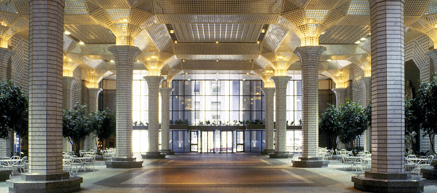 atrium with postmodern columns