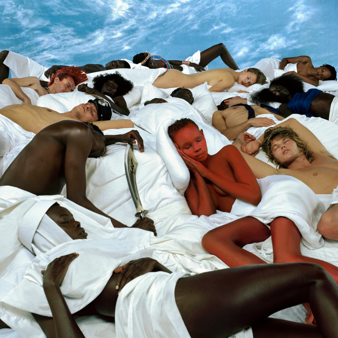 people in pile with white clothes