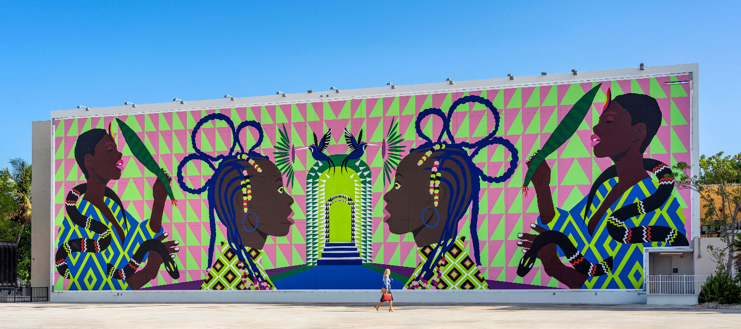 colorful mural with black women