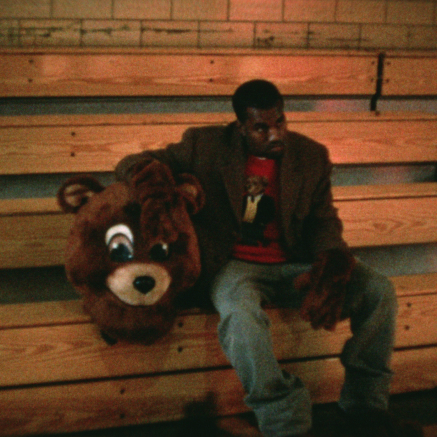 kanye in bear suit for college dropout album cover