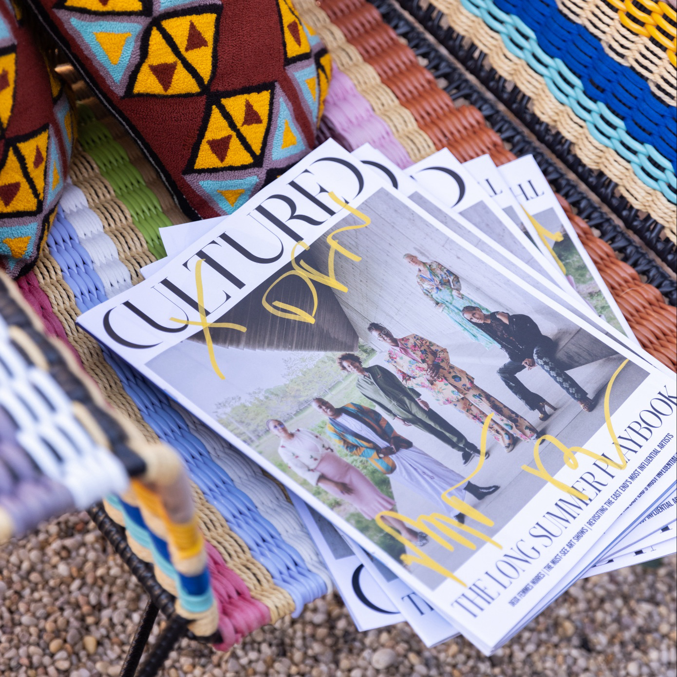 Stack of Cultured's Hamptons Edition Magazine