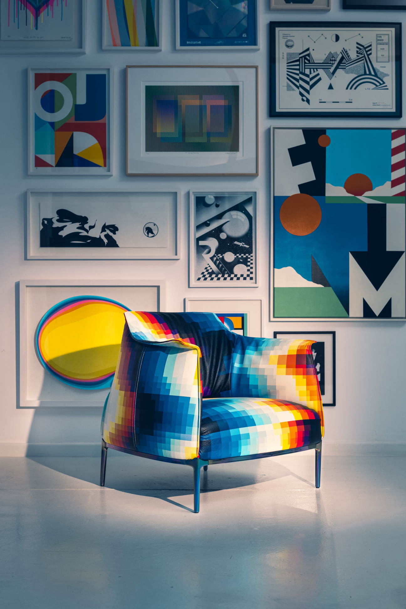 chair with technicolor leather