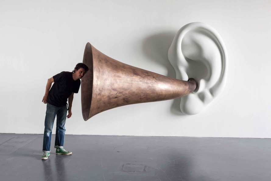 John Baldessari’s Beethoven's Trumpet (With Ear). Courtesy of the artist, Sprüth Magers and Beyer Projects.