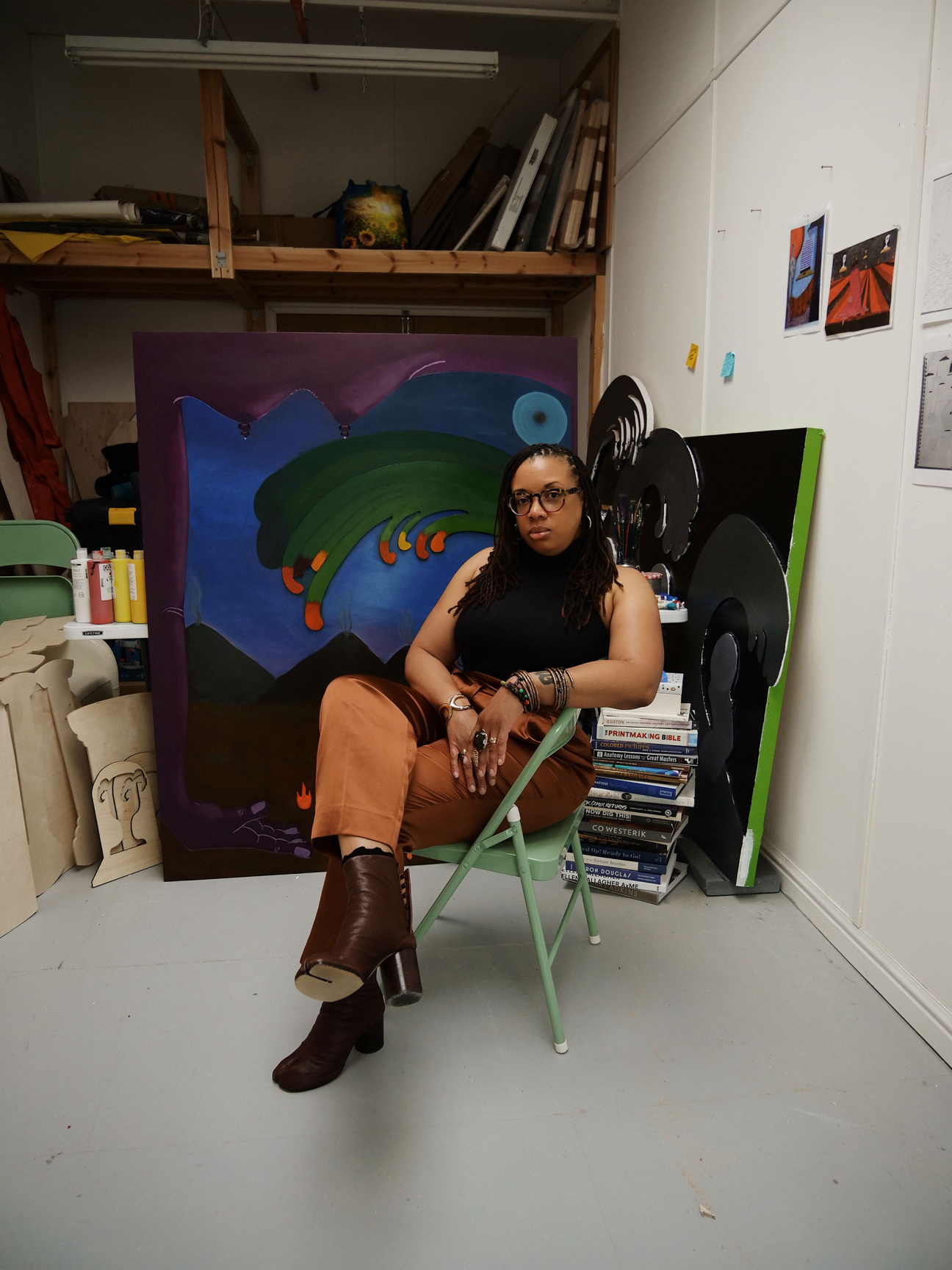 woman in chair in studio