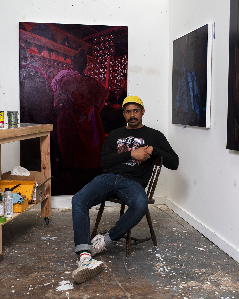 Artist Kevin Brisco Jr. in his studio.